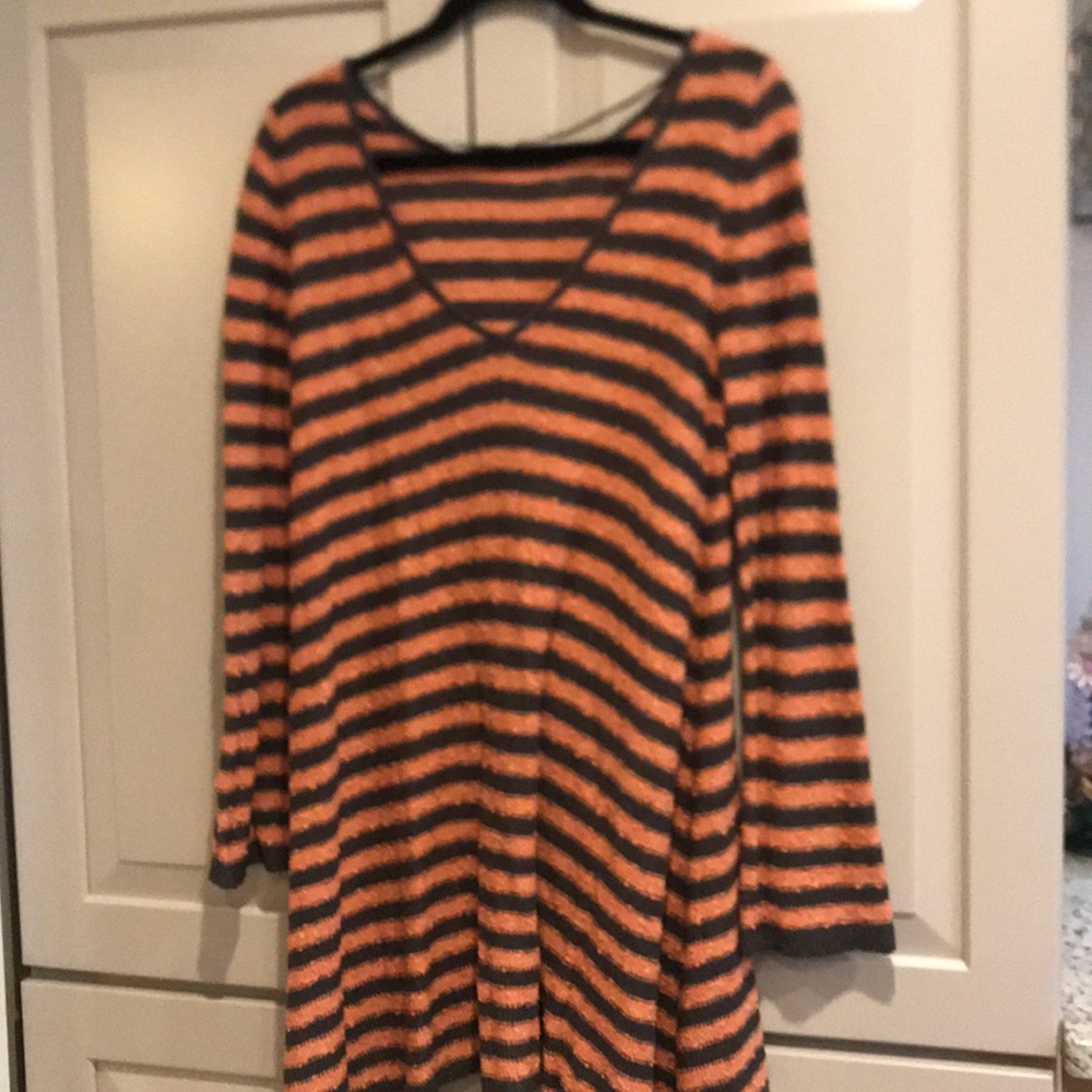 Orange/grey Free People A line mini dress.